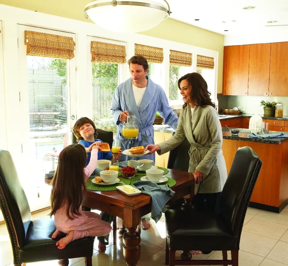 Family enjoying their comfortable home