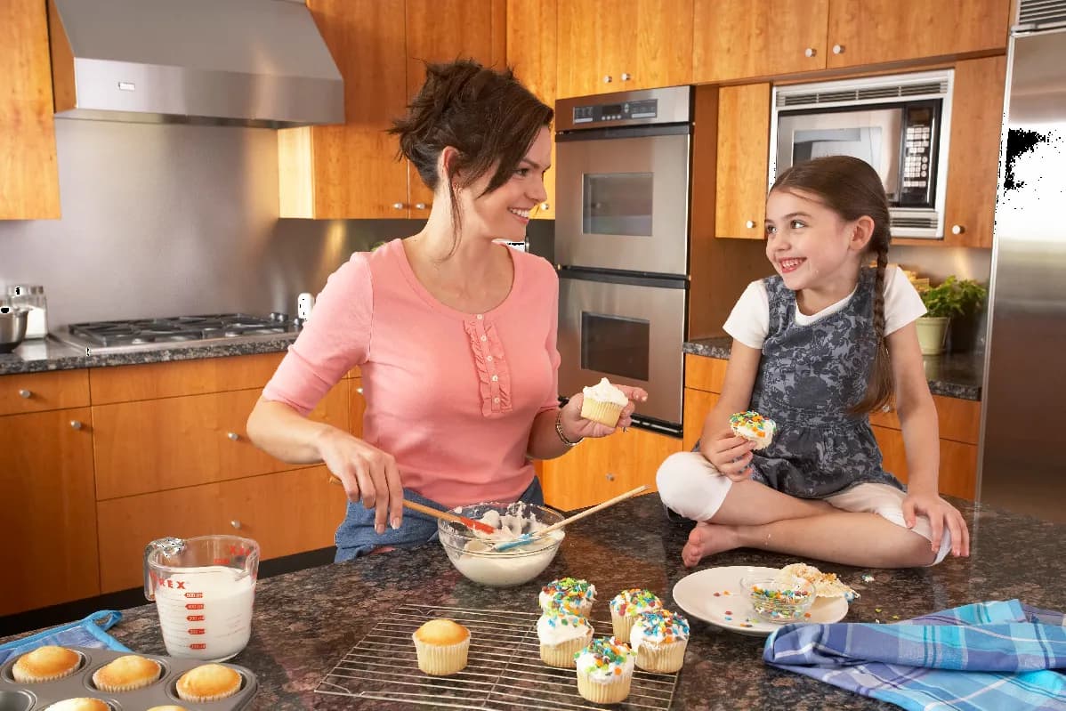 Family enjoying clean air at home
